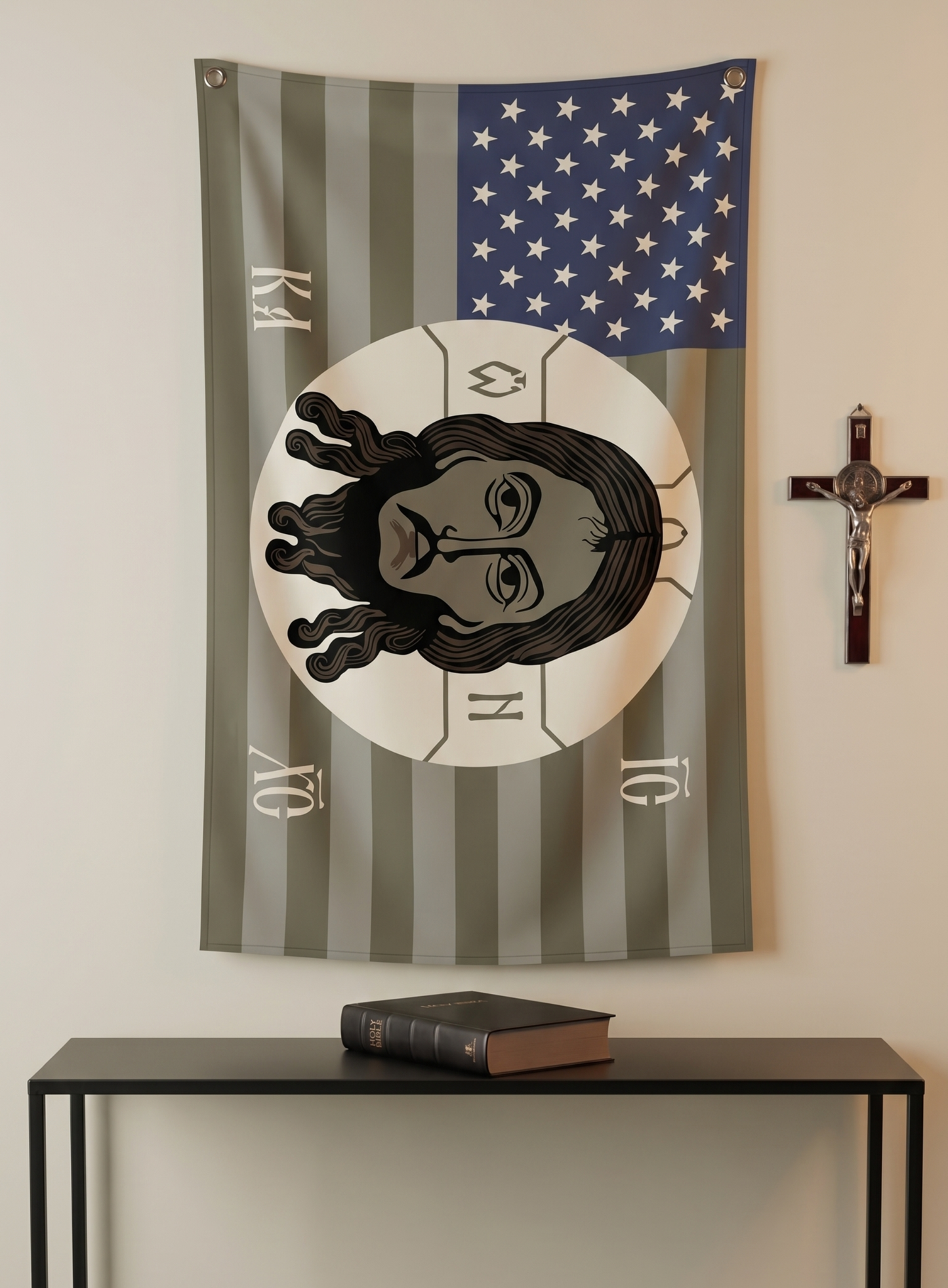 HOLY FACE OF CHRIST AMERICAN FLAG