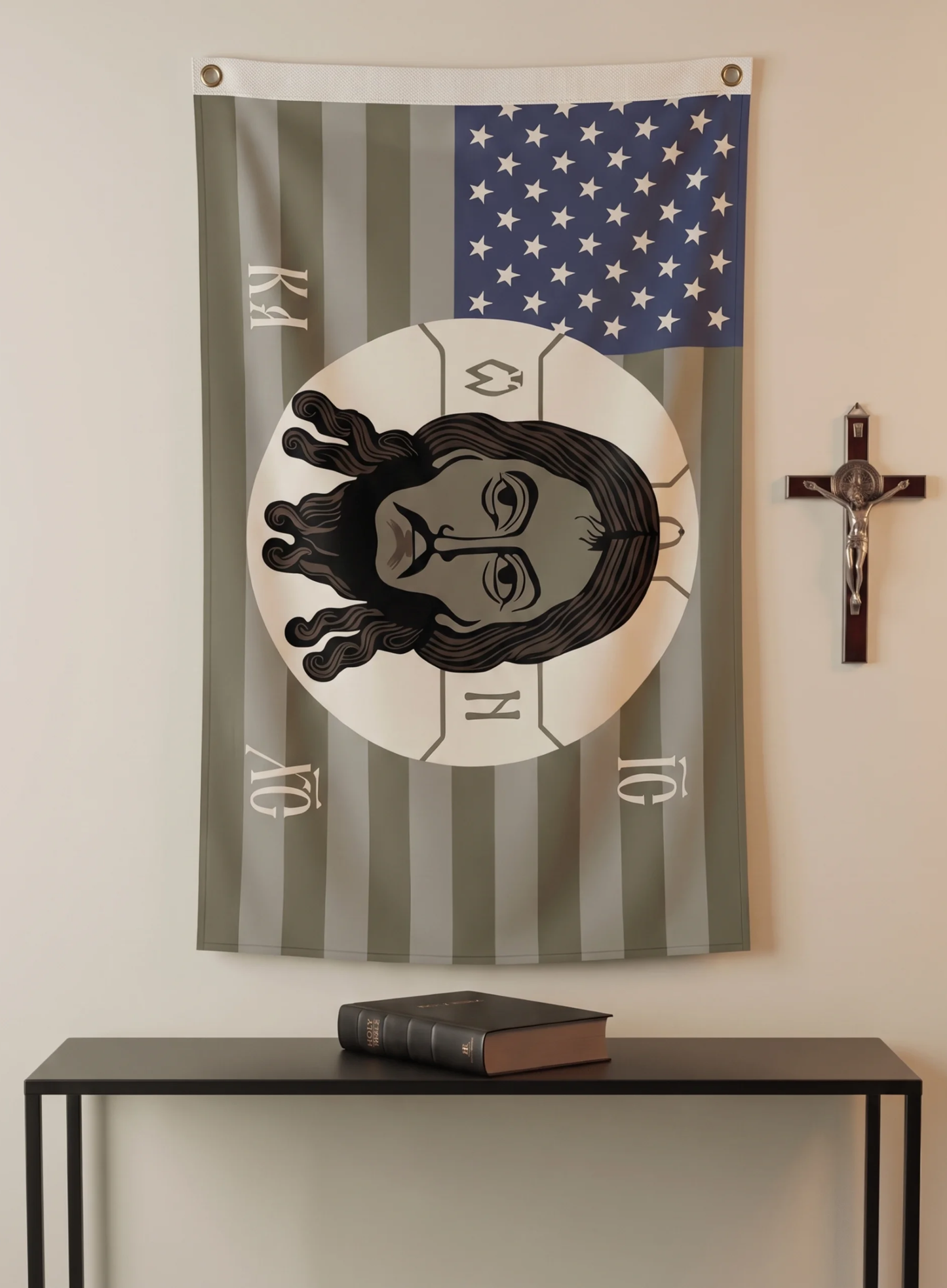 HOLY FACE OF CHRIST AMERICAN FLAG